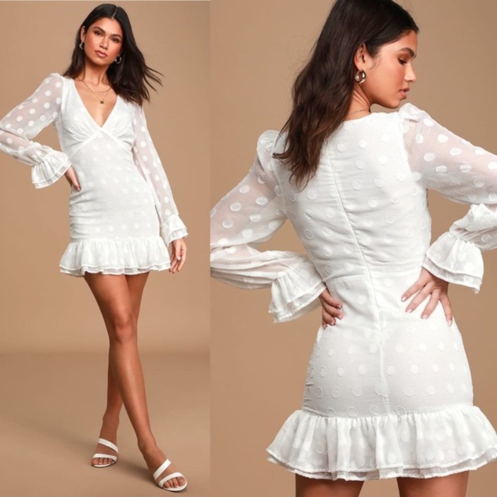 Lulus | Just Spotted Polka Dot Ruffled Mini Dress